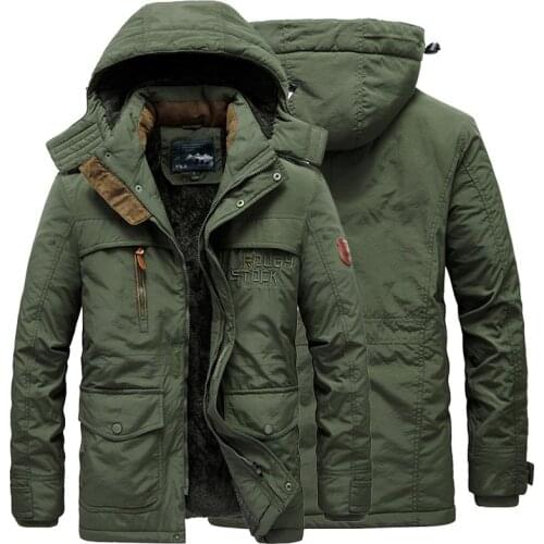 New Fur Collar Hooded Men Winter Jacket Warm Wool Liner Man Jackets And Coats Outwear Snow Windbreaker Male Parka Overcoats