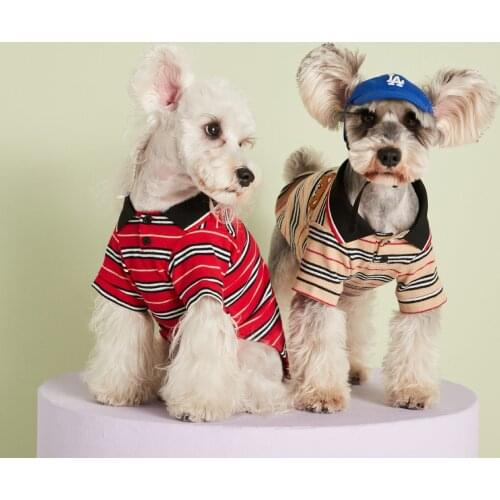 Dog Clothes Red Stripe POLO Shirt Cute Pet Costume Pet Shirts Designer Dog Clothes Dog T Shirts Dog Shirts for Small Dogs