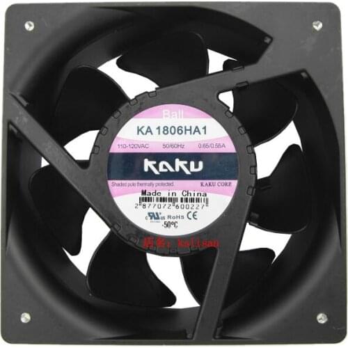 KAKU KA1806HA1 KA 1806HA1 AC 110V 120V 0.65A 0.55A 180X180X65mm Server Cooling Fan