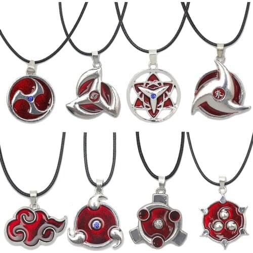 Anime Naruto Sharingan Eye Necklace Cartoons Figures Cosplay Charm Decoration Pendant Accessories Necklaces Toys for Children