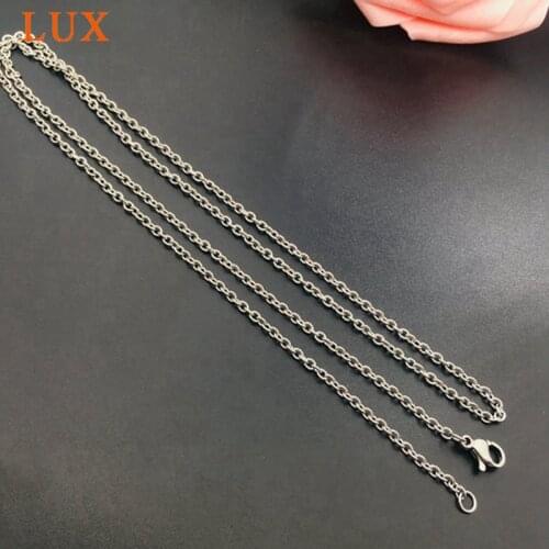 Stainless Steel Chain Necklace Ball Station Chain Satellite Chain Dainty 1.6mm Flat Oval Link Chain 24/26/28 Inches