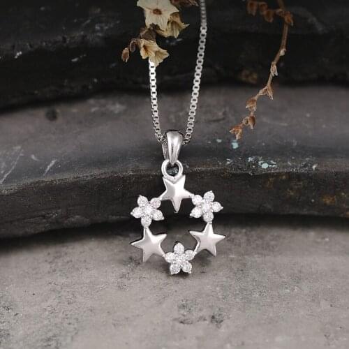 BeBe Kitty Top Quality Rhinestone Genuine 925 Silver Necklaces 18pcs Crystals Pendant & Chain Classic Chokers Jewelry For Women