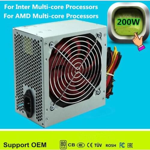 200W Power Switch PC 200W Power Supply PC Max 500W 12V Gaming ATX PSU For PC Desktop Computer Smart Mute small PC Power Micro