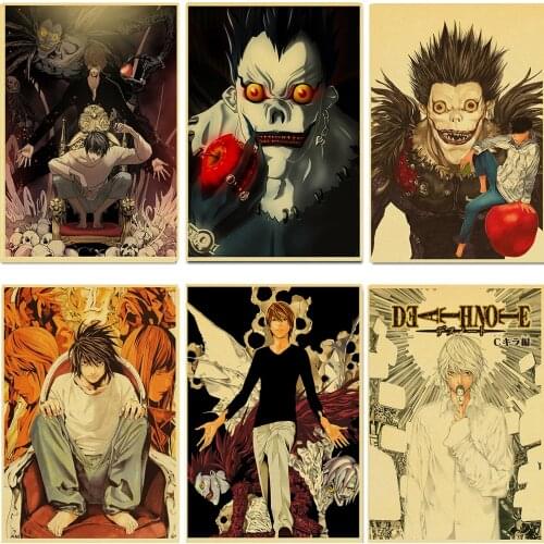 Japanese Anime Death Note2 Retro Posters Wall Stickers Kraft Paper Prints Clear Image Home/Bar/Room Decoration Painting