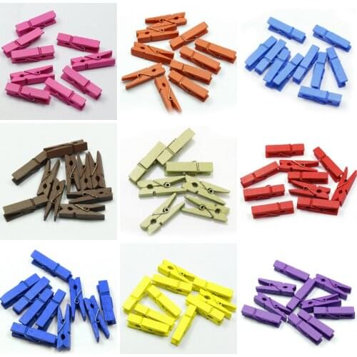 20PCS Wholesale Very Small Mine Size 35mm Mini Natural Wooden Clips For Photo Clips Clothespin Craft Decoration Clips Pegs