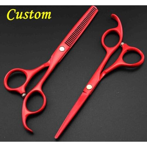 Customize professional 440c 5.5 hair scissors set cutting barber tools makas clipper thinning shears tools hairdressing scissors