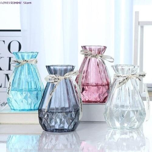 Modern Glass Vase Table Decor Glass Vases for Flower Arrangements Transparent Flower Vase Living Room Decor Vase Decoration Home