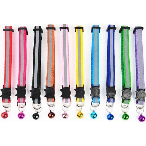 Pet Supplies Reflective Nylon Cat Bell Collar Adjustable Fashion Pet Collar Suitable For Cats And Small Dogs Pet Accessories
