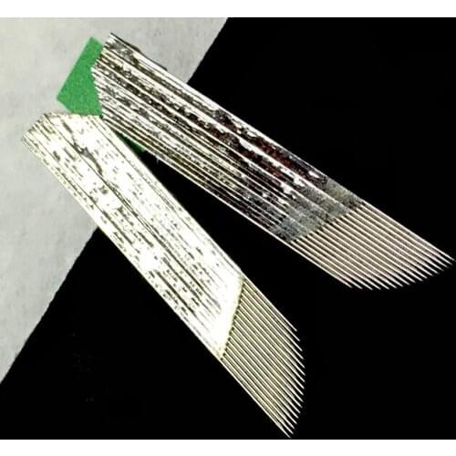 50pcs Tattoo Needles 17 Pins Microblading Needles for Manual Pen Lamina Tebori for Permanent Makeup Eyebrow Stainless Steel