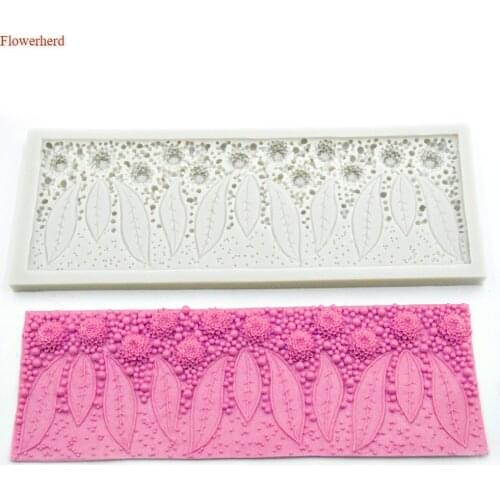 Three-dimensional Small Flower Leaf Pearl Fondant Cake Silicone Cake Decorating Tools Chocolate Cake Mold Baking Tools