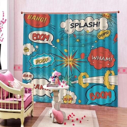 Explode fashion boom pattern Curtain new large European & American style print For Living room Bedroom Blackout Drapes Sets