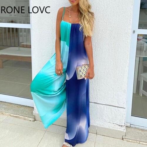 Women Polkadot Pattern Print Colorblock Wide Leg Jumpsuit Summer Vacation Jumpsuit