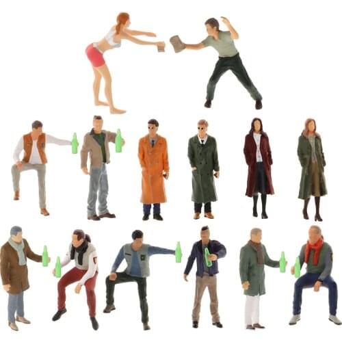 1:64 Painted Model People Figures Woman Man Model Layout Accessory S Scale