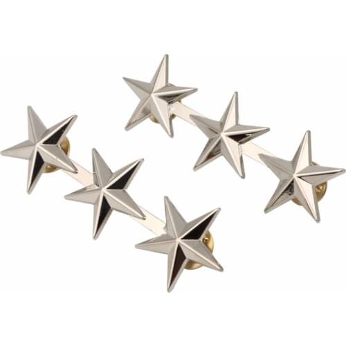 PAIR OF WW2 US ARMY OFFICER 3 STAR LIEUTENANT GENERAL RANK BADGES PIN Military Store