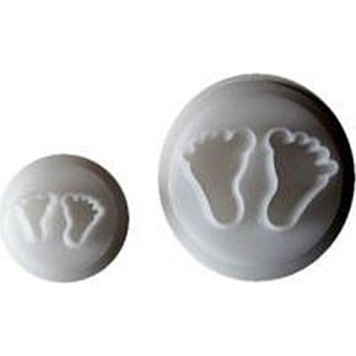 2pcs Foot Shape Baking Mold Cute Plastic Fondant Cutter Cake Mold Fondant Mold Fondant Cake Decorating Tools Sugarcraft Bakeware