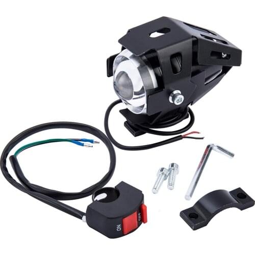 2PCS White Motorcycle Headlights Auxiliary Lamp U5 Led Moto Light Headlamp Motorbike Auxiliary Lamp 12V Fog Spotlights Accessory