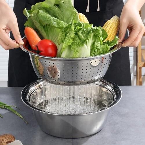 3 in 1 Multifunctional Basins Julienne Peeler Camping Kitchen Drain Baskets