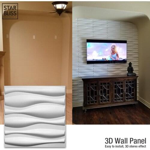 12 Piece 50x50cm 3D Tile Panels Mold Plaster Wall Stone Wall Art Decor 3D Wall Sticker Living Room Wallpaper Mural Bedroom Decor