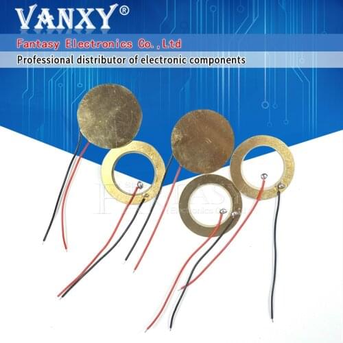 5PCS 27mm Piezo Elements Sounder Sensor Trigger Drum Disc + wire copper