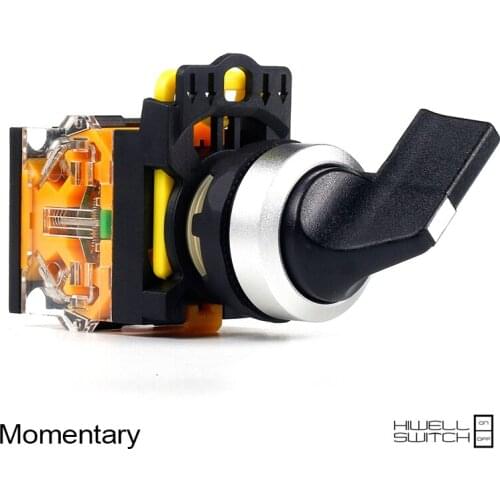 5 PCS Push button switch Selector switch Short handle 3-Position Latching OR Momentary Waterproof IP65 LA115-B2-11CXS