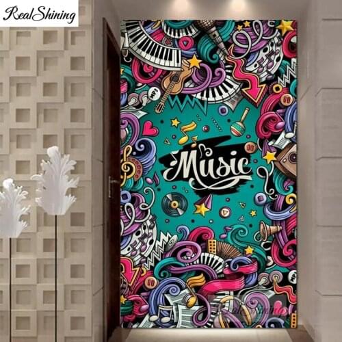 Abstract Color Musical notes diamond painting cross stitch 5d diy diamond mosaic full square round diamond embroidery large F296