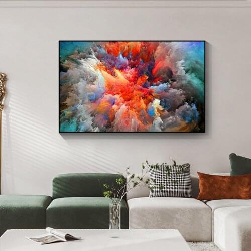 Colorful Cloud Abstract Canvas Painting Print Poster Art Oil Painting Landscape Large Modern Wall Picture For Living Room Decor