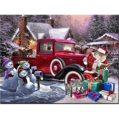 5d Santa Gifts and Snowman Diamond Painting red car full round Diamond embroidery 5d diy diamond mosaic square painting ,N703
