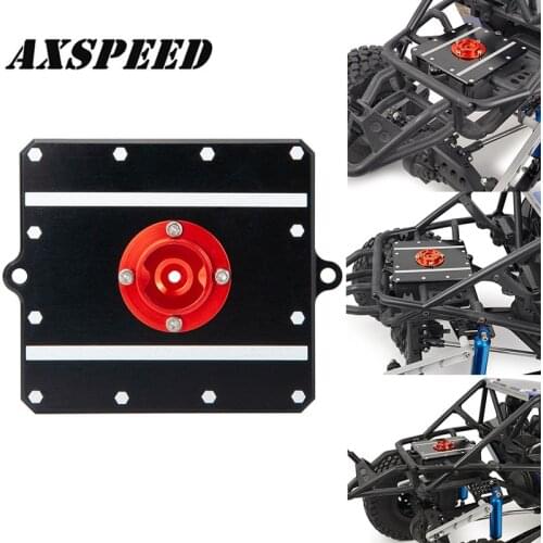 AXSPEED RC Car Receiver Box Cover Plate CNC Metal Equipment Box Cover Plate for 1/10 RC Crawler Axial Wraith RR10 90048