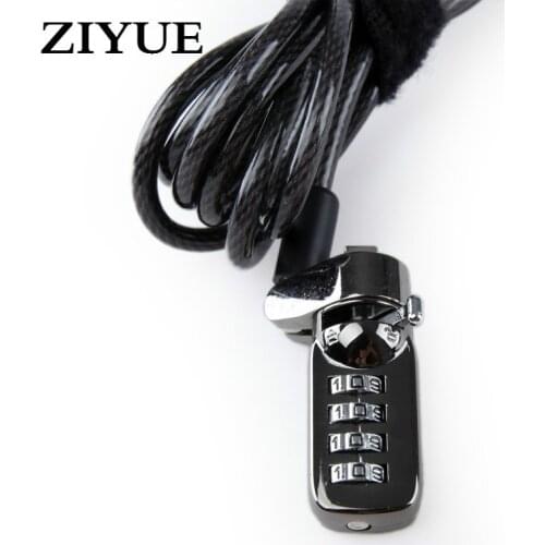Free Shipping High quality Black Keyless Mini Anti-theft Password Chain Lock Notebook Computer Laptop Cable Chain Lock
