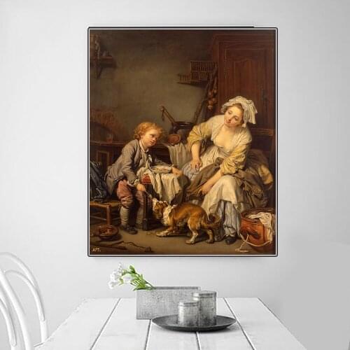 Citon Jean-Baptiste Greuze《Spoiled Child》Canvas Oil Painting World Famous Art Poster Picture Modern Wall Decor Home Decoration