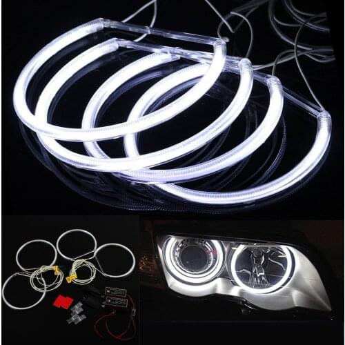 Niscarda Angel Eyes Light For BMW E36 E38 E39 E46 White Car LED CCFL Halo Rings Headlight Auto DRL 4x 131mm Lamp Kit