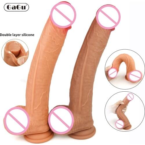 GaGu 11in Realistic Dildos for Women Double layer Silicone Penis with Suction Cup for Masturbation Lesbain Adults Sex Products