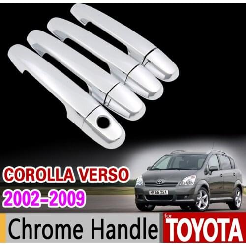 Chrome Handle Cover Trim for Toyota Corolla Verso E121 AR10 Sportsvan 121 2002 2003 2004 2005 2006 2007 2008 2009 Accessories