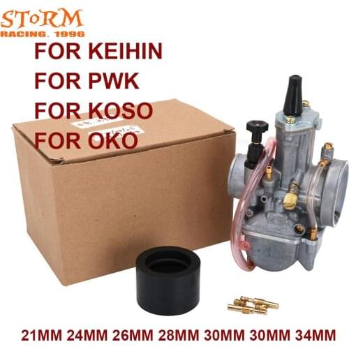 2T 4T Universal For Keihin Koso OKO Motorcycle Carburetor Carburador 21 24 26 28 30 32 34mm With Power Jet For Racing Moto