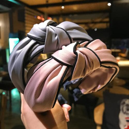 Korean Womens Headbands Fashion Girls Knotted Bandana Headband Wide Hand Made Headwear Hair Accessories For Women Turban