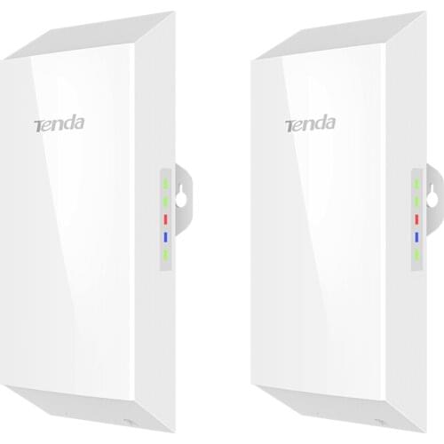 Tenda 2pcs O1 2.4GHz Outdoor CPE 300Mbps 500m Wireless Range Point to Point CPE with 8dBi Directional Antenna (US Plug)