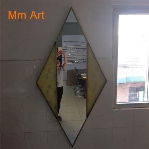 Standup hallway wall mirror decorative living room mirror gold frame bathroom