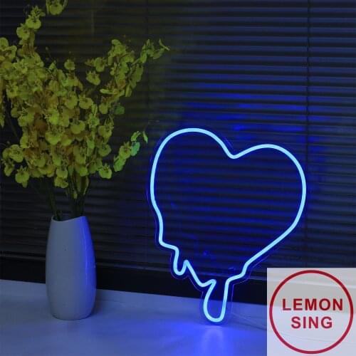 Heart Neon Sign,Heart Light sign,Dripping Heart ,Led White,Pink For Wall