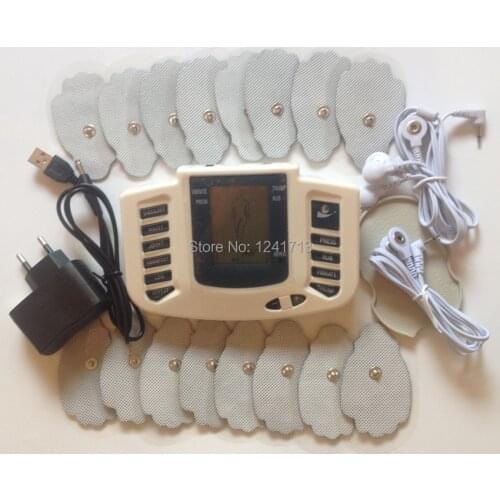 Hot new JR-309 Electrical Stimulator Full Body Relax Muscle Therapy Massager,Pulse tens Acupuncture +16 pads+AC Adapter with USB