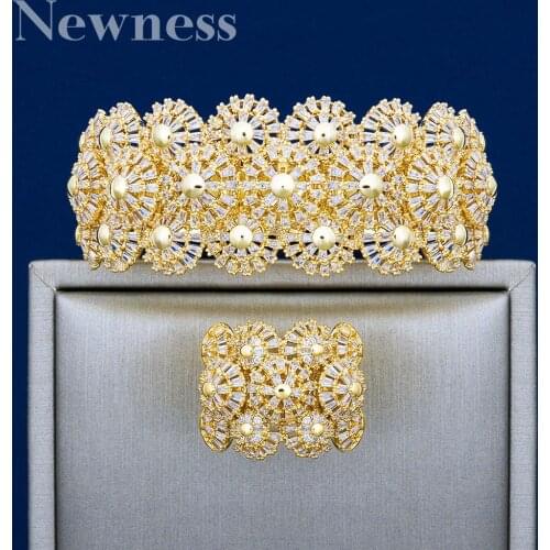 Newness Trendy Luxury Stackable Bangle For Women Wedding AAA Cubic Zircon Crystal CZ Dubai Bracelet Party Jewelry