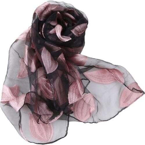 New Women Spring Summer Scarf Fashion Leaf Cut Flowers Scarves For Women Shawl Elegant Ladies Beach Cover Up Winter Scarf