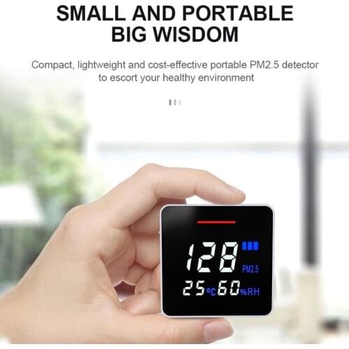 PM 2.5 Household Air Quality Monitor PM2.5 Tester with Electricity Quantity Temperature Humidity Display Air Quality Detector