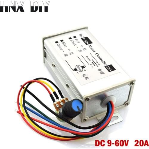 Motor Speed Controller DC 29V 12V 24V 48V 60V 20A PWM Motor Speed Controller Regulator Driver 20A 0-1200W Adjustable Current