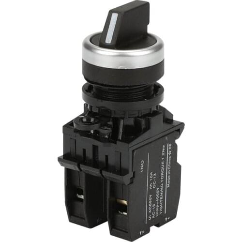 22mm selector maintained Push Button Switch Silver plated contact 22mm latching 1NONC On Off Self Reset 2 position LAK42-11X/21