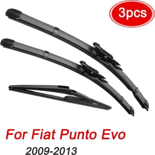 MIDOON Windshield Windscreen Wiper Blades For Fiat Punto Evo 2009-2013 Front Rear Window Wiper For Fiat Grande Punto 2005-2011