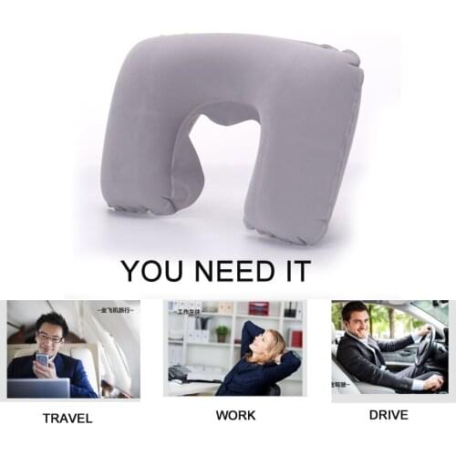 U-shape Pillow Neck U Inflatable Travel Cushion Shaped Rest Head Air Soft Support
