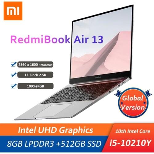 Xiaomi Mi RedmiBook Air 13 Laptop Intel Core i5-10210Y 8GB LPDDR3 512GB SSD 2.5K 13.3 inch Notebook Mental Ultraslim Win10 PC