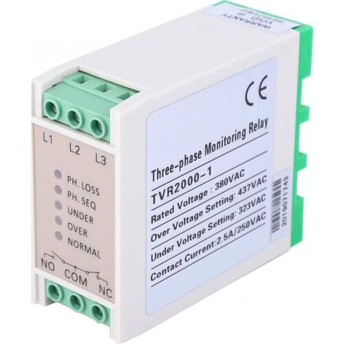 380V Over & Under Voltage Protector 3 Phase Failure Voltage Monitoring Sequence Protection Relayc Phase Loss Protection