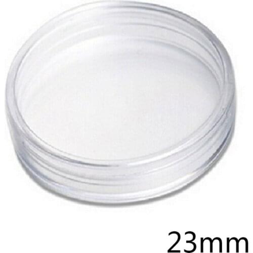10Pcs/set Plastic Storage Clear Round Coin Photo Holder 23mm Cases Display Case Coin Collect Boxes