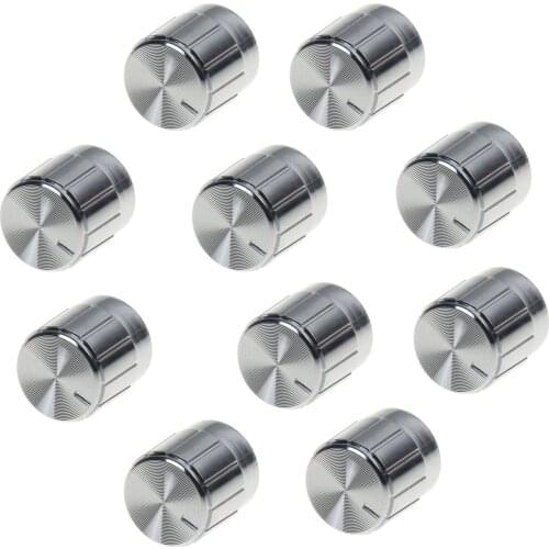 10pcs Silver 6mm Shaft Hole Amplifier Knob for Rotary Encoder Potentiometer Knobs